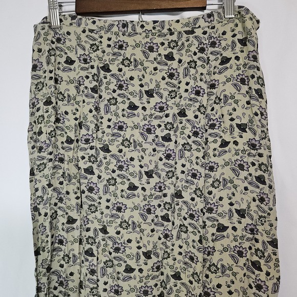 Cottagecore Prairie Floral Maxi‎ Skirt Soft Green Romantic 90s Aesthetic - Picture 2 of 8